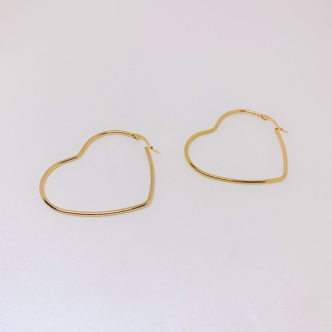 Candongas Acero Grandes Corazón 6,5 cm
